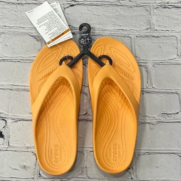 CROCS Shoes New Womens Crocs Kadee Ii Flip Flops Tangerine